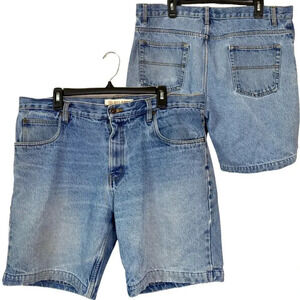 Vintage Faded Glory Men's Size 36 9" Relaxed Fit Bermuda Denim Shorts Jorts Blue